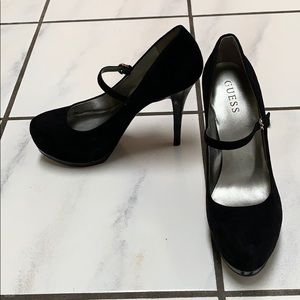 Guess Black Suede platform heels